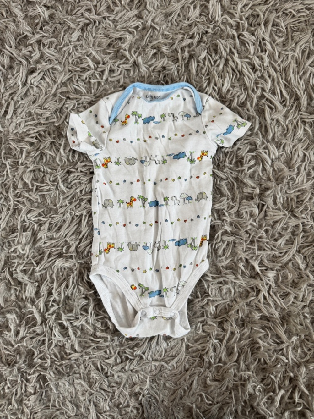 Little Me White Baby One-Piece Animal Print Bodysuit